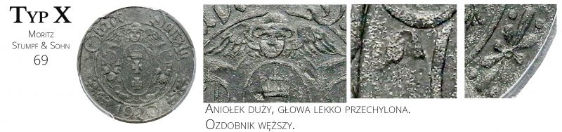 10 fenigów 1920 Gdańsk Typ X