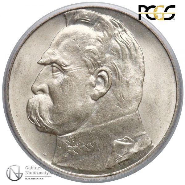 Rewers 10 złotych 1934 Piłsudski w ocenie PCGS MS65