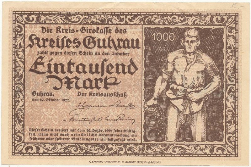 Notgeld 1000 marek 1922 powiatu Góry