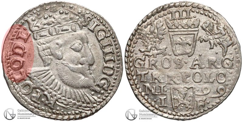 Trojak Olkusz 1599 Zygmunt III Waza POLO DL bez M